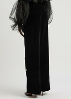 Sister Jane Invitation Embellished Velvet Trousers Black