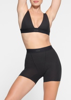 Skims Cotton-rib Boxer Shorts Black