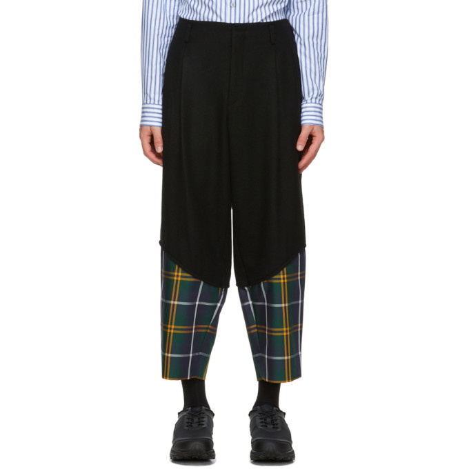 Photo: Comme des Garcons Homme Plus Black and Green Worsted Wool Trousers