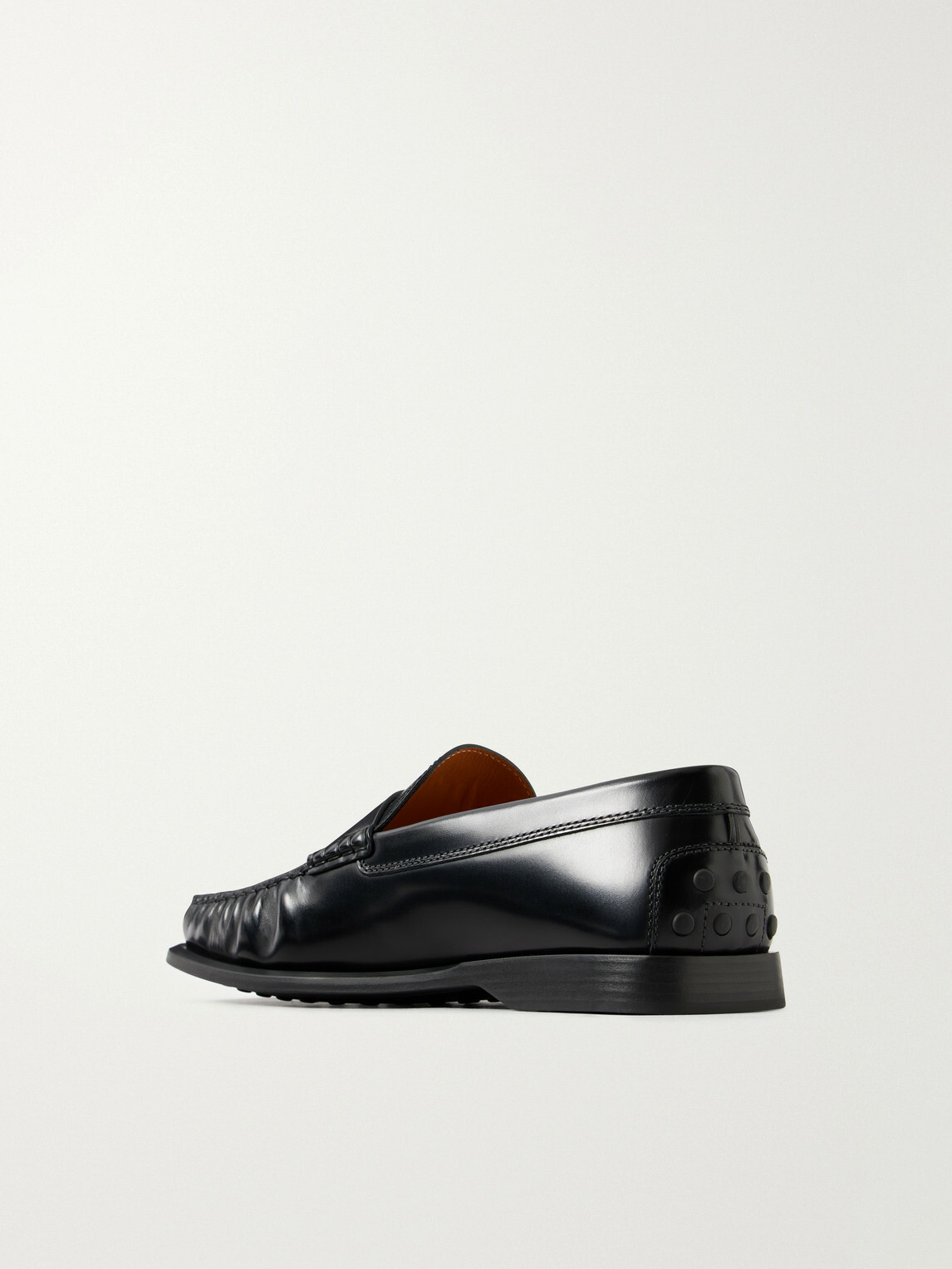 Tod's - Logo-Debossed Gathered Leather Loafers - Black