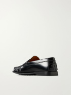 Tod's - Logo-Debossed Gathered Leather Loafers - Black
