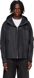 Solid Homme Gray Grunge Hoodie Shell Parka Jacket