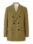 AMI PARIS - Double-Breasted Wool-Tricotine Blazer - Green