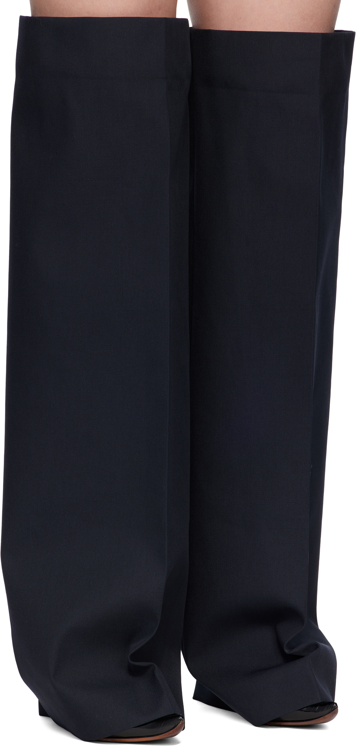 Jean Paul Gaultier Navy Logo Patch Gaiters