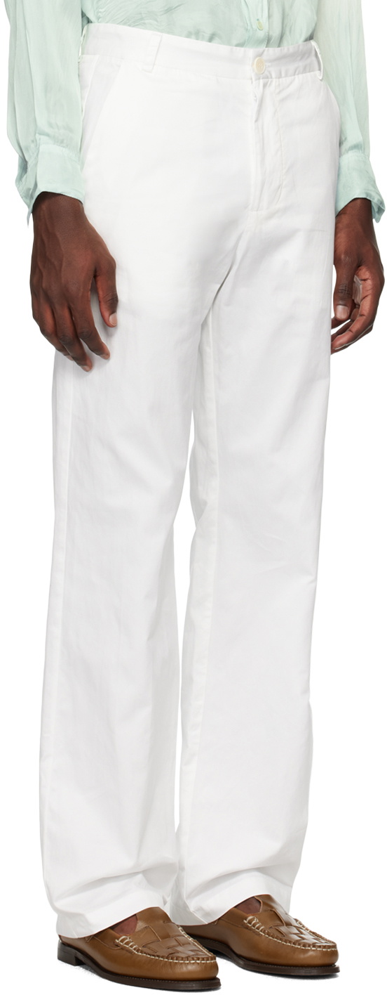 Edward Cuming White Zip Trousers Edward Cuming
