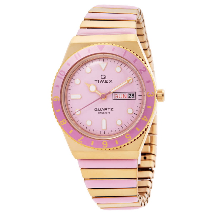 Photo: Timex Q Timex Quartz Pink Dial Ladies Watch TW2W87600VQ
