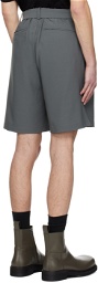 ATTACHMENT Gray Belted Shorts