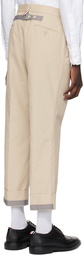 Thom Browne Beige Backstrap Trousers