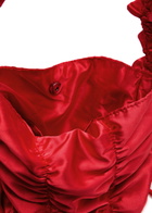 Damson Madder Ruched Satin Shoulder bag - Red - One Size