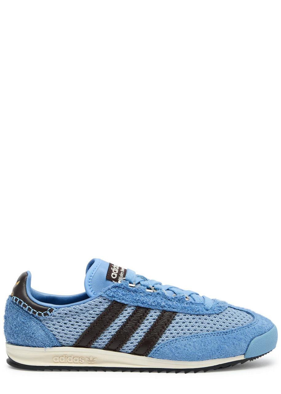 Adidas X Wales Bonner SL76 Mesh and Suede Sneakers Blue