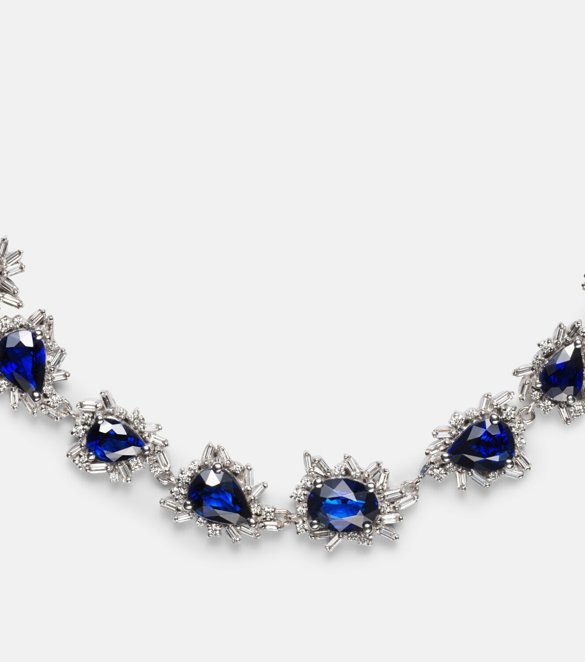Suzanne Kalan 18kt white gold necklace with sapphires and diamonds