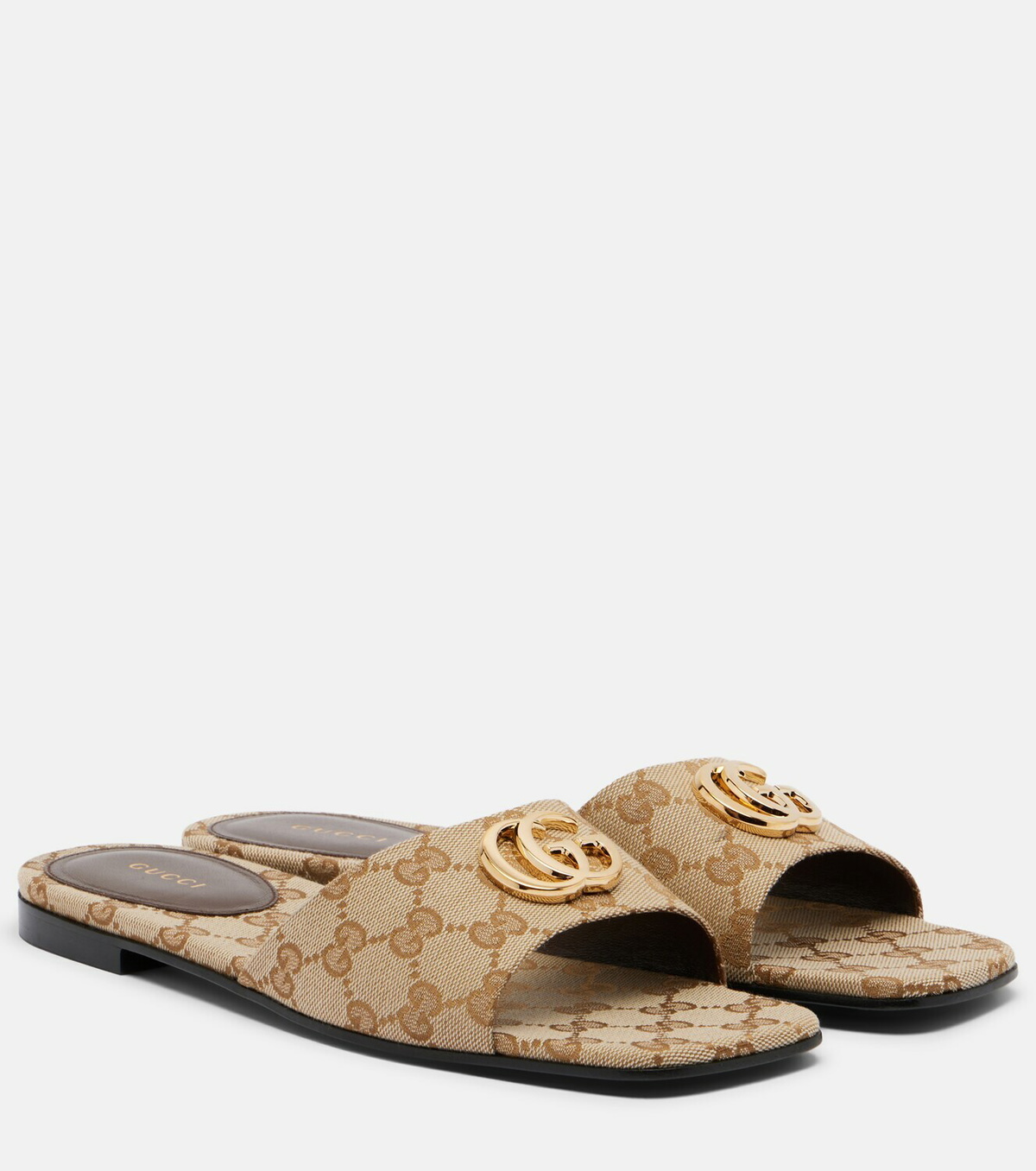 Gucci Double G GG Canvas slides