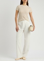 Vince Textured Cashmere-blend T-shirt Cream