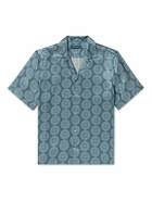 Frescobol Carioca - Roberto Camp-Collar Printed Silk Shirt - Blue