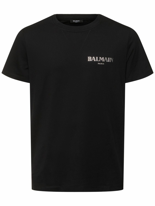 Photo: BALMAIN Silver Vintage Logo T-shirt