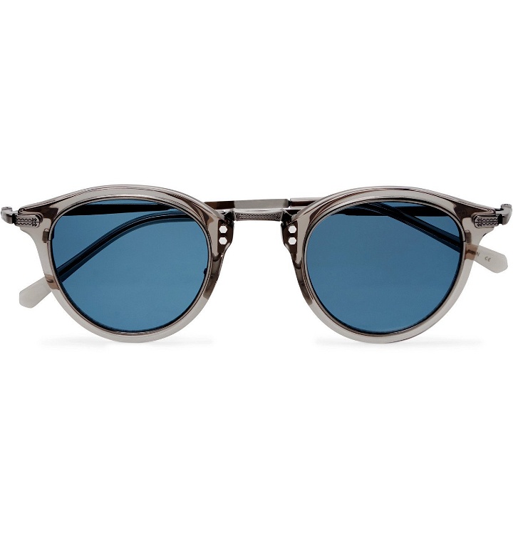 Photo: Mr Leight - Stanley S Round-Frame Acetate and Gold-Tone Sunglasses - Gray