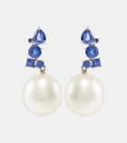 Bucherer Fine Jewellery Romance 18kt white gold earrings with sapphires and pearls