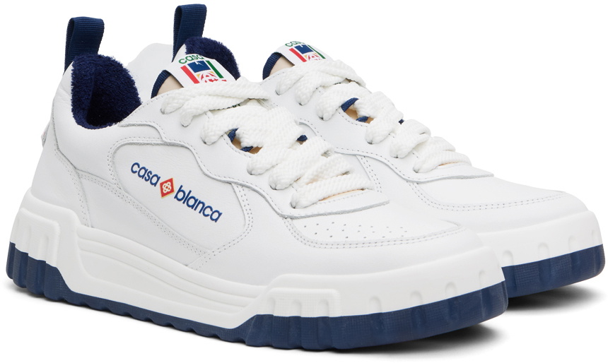 Casablanca White & Navy 'The Court' Sneakers