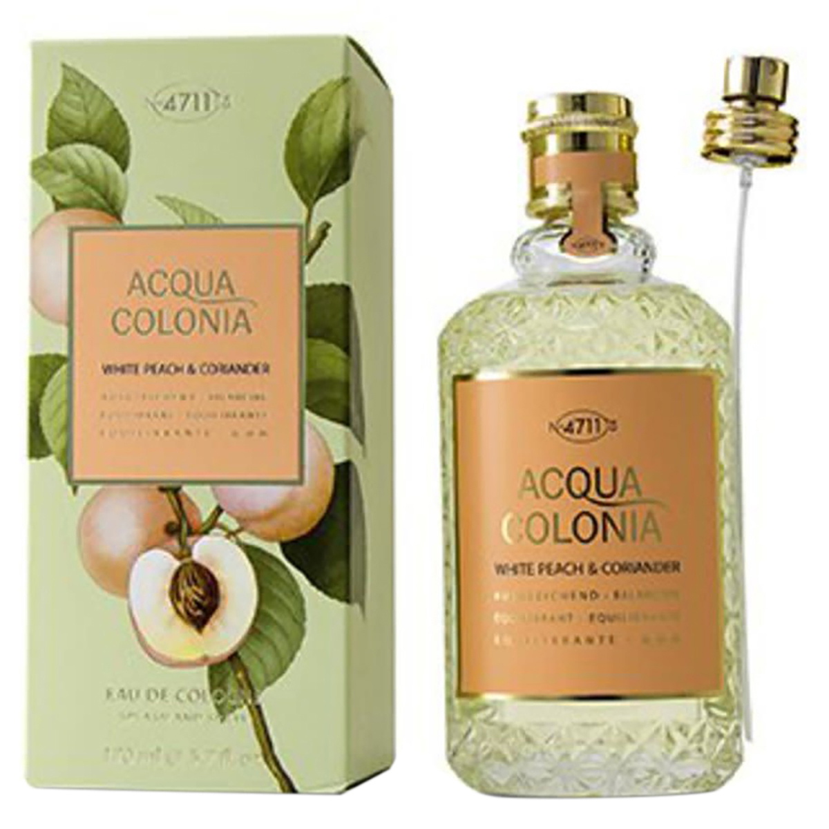 4711 Unisex Acqua Colonia White Peach & Coriander EDC Spray 5.7 Oz Fragrances 4011700745371