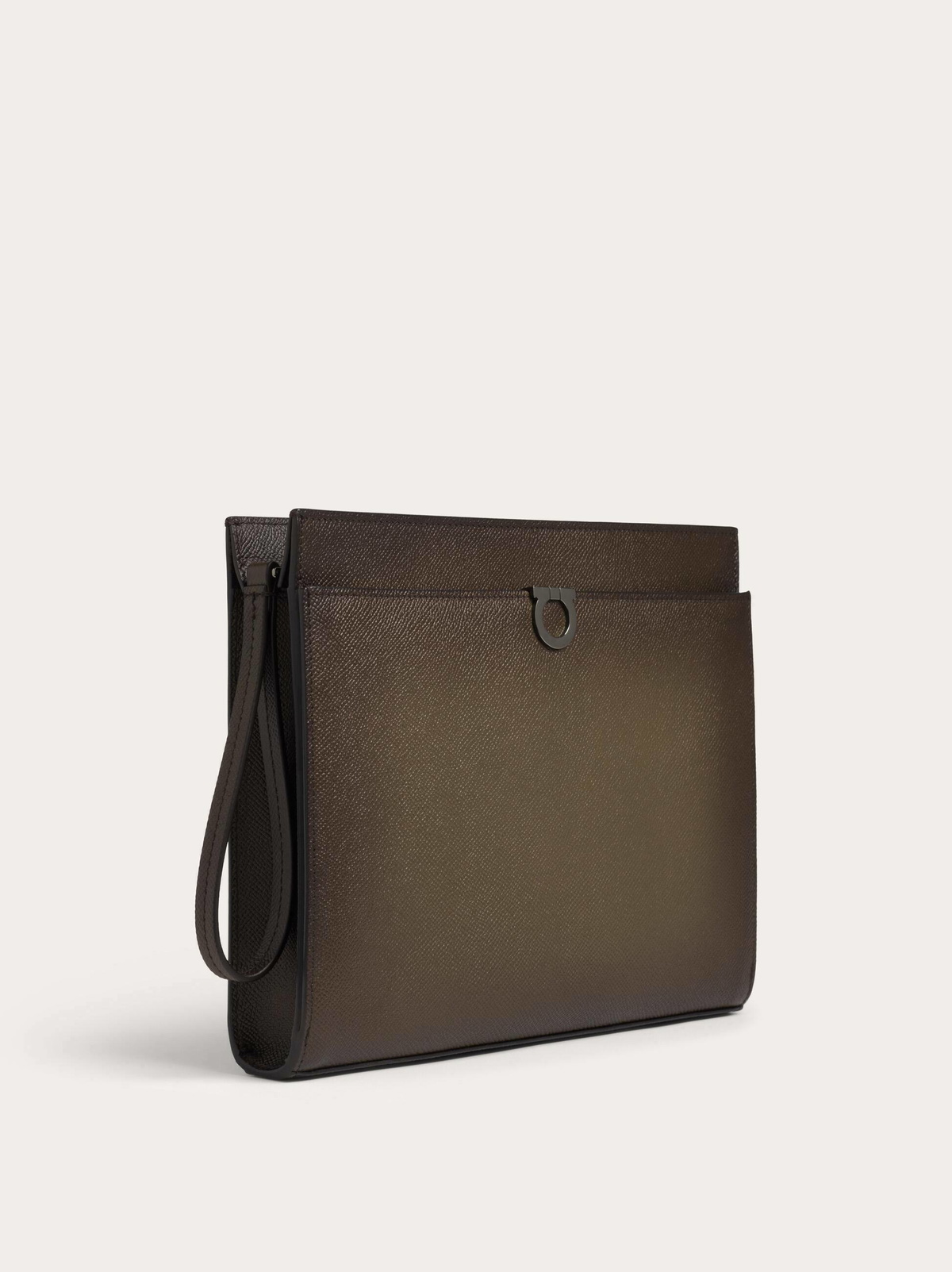Ferragamo Mens Gancini pouch in Green