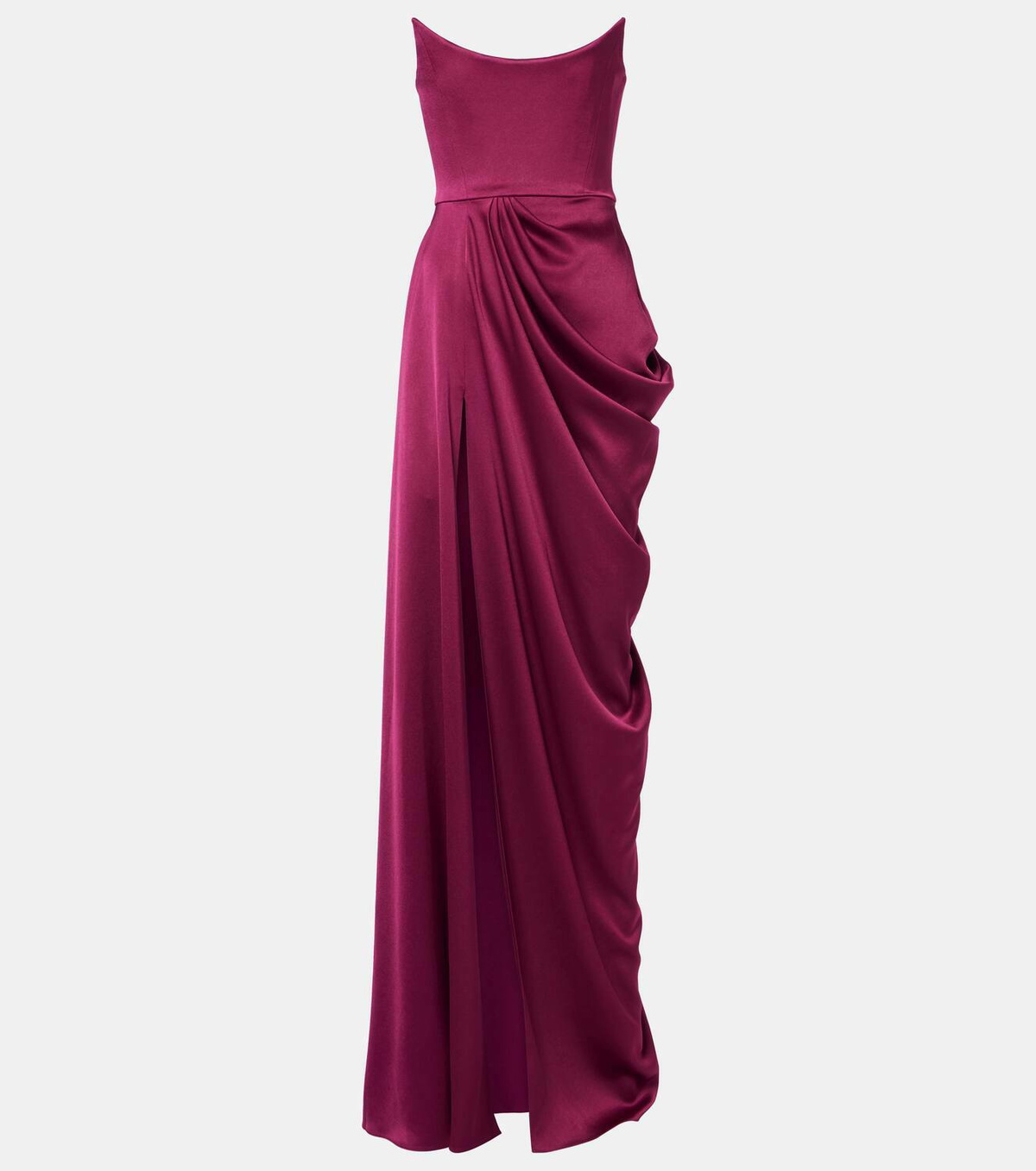 Alex Perry Draped satin crêpe bustier gown