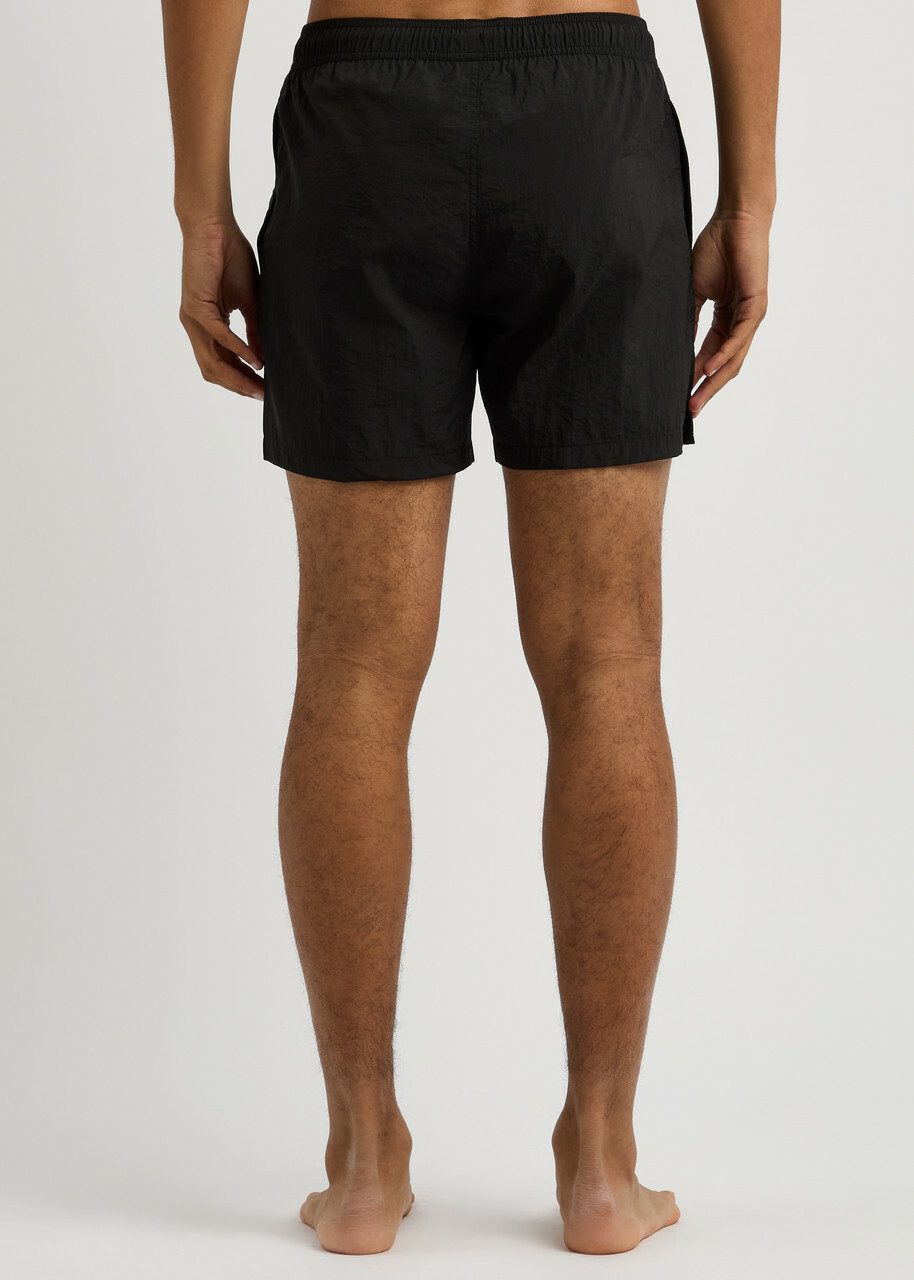 Emporio Armani Logo-embroidered Nylon Swim Shorts Black