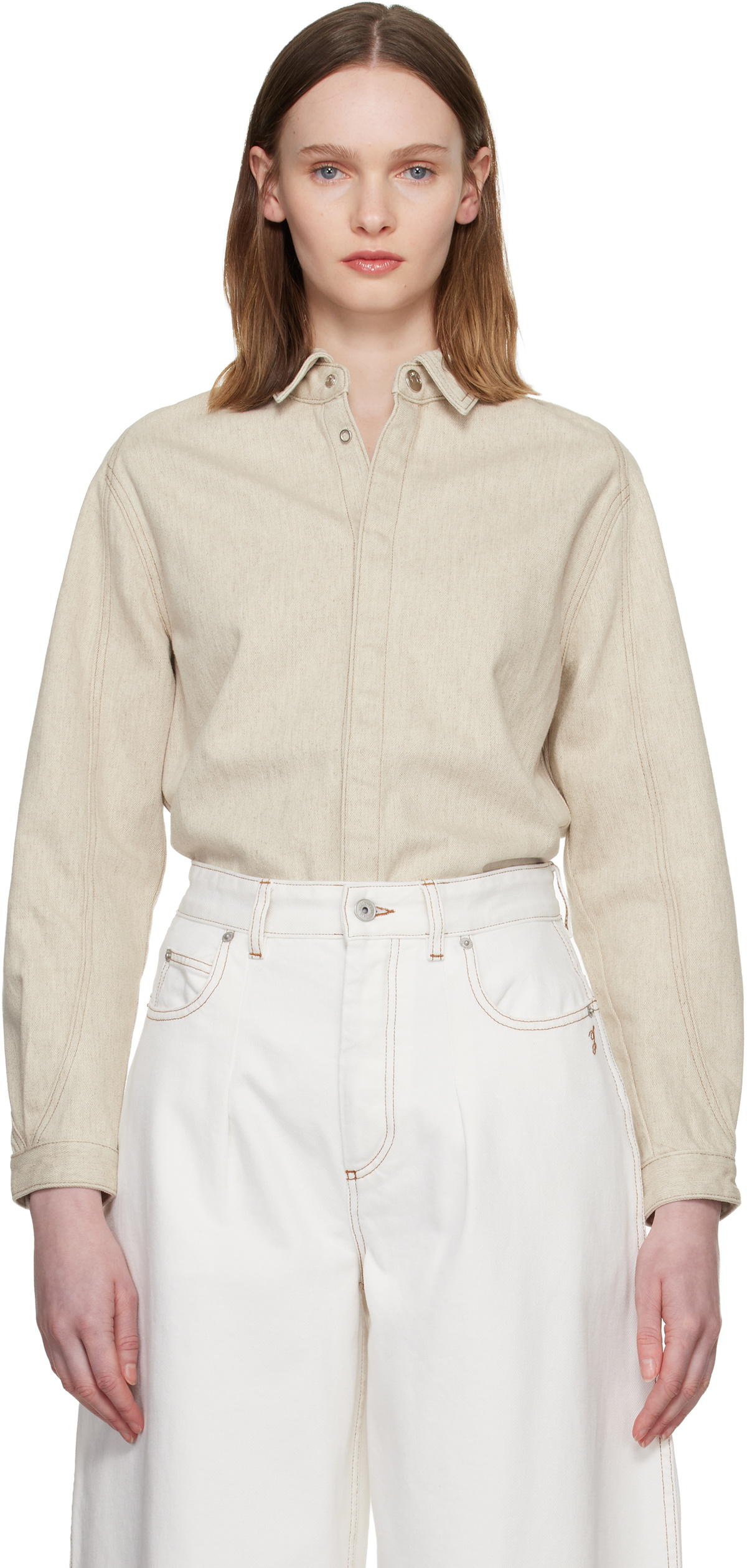 JACQUEMUS Beige 'The Amelo de-Nîmes' Denim Shirt