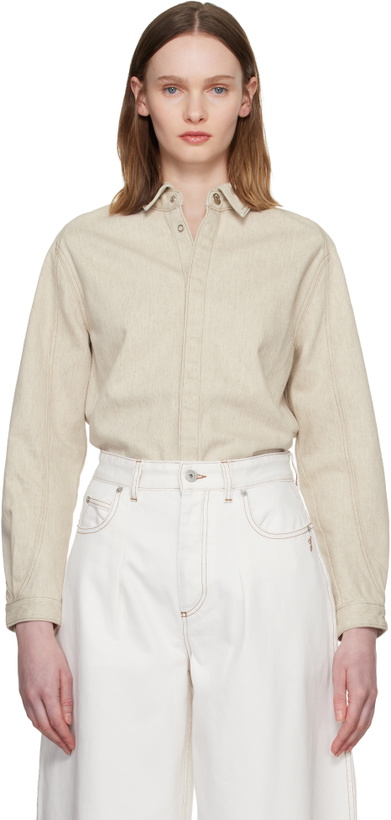 Photo: JACQUEMUS Beige 'The Amelo de-Nîmes' Denim Shirt