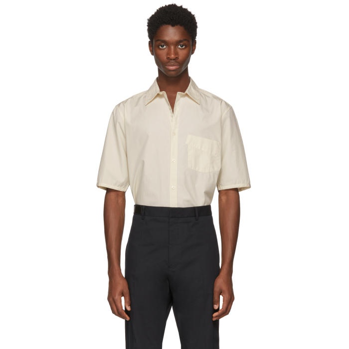 Photo: LHomme Rouge Off-White Twill Shirt 