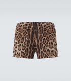 Dolce&Gabbana Leopard-print swim trunks