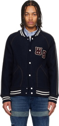 Wales Bonner Navy 'The October Varsity' Jacket
