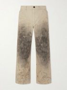Enfants Riches Déprimés - Straight-Leg Distressed Cotton and Linen-Blend Trousers - Neutrals