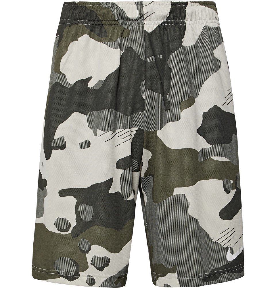 Nike training dry camo shorts clearance in grey