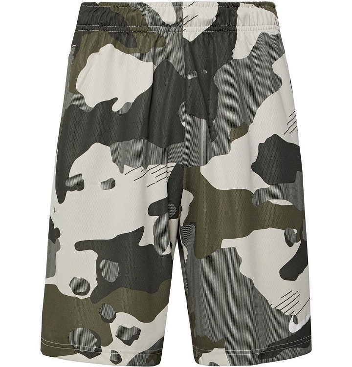 Photo: Nike Training - Wide-Leg Camouflage-Print Mesh-Backed Dri-FIT Shorts - Army green