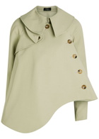 A.W.A.K.E Mode Asymmetric Gabardine Trench Jacket Khaki