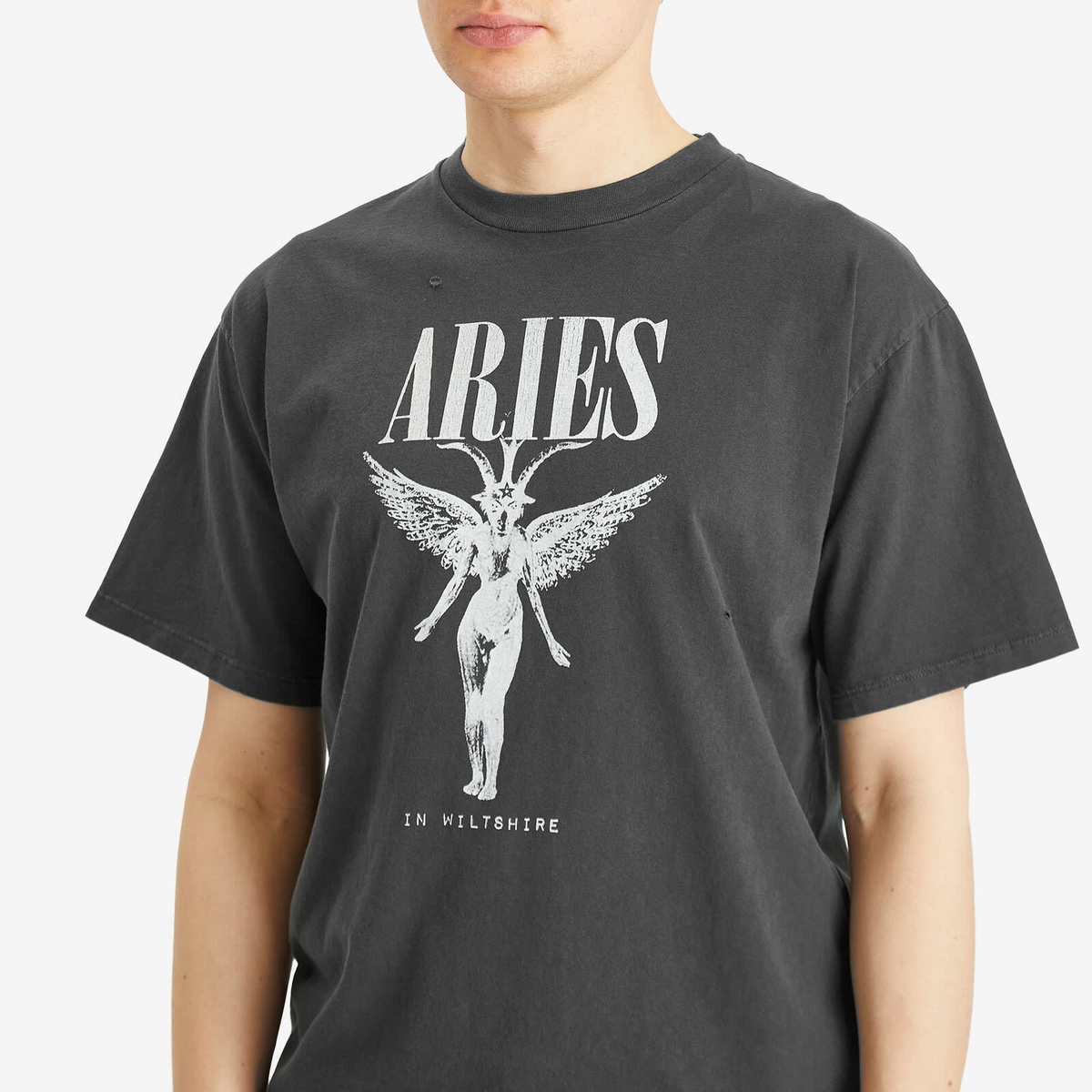 Aries Men's Destroyed Nirvana T-Shirt in Black