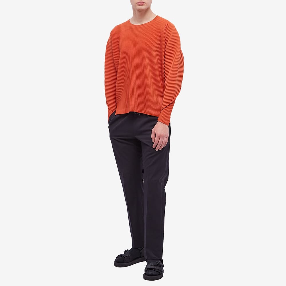Homme Plissé Issey Miyake Men's Long Sleeve Arc Pleated T-Shirt in