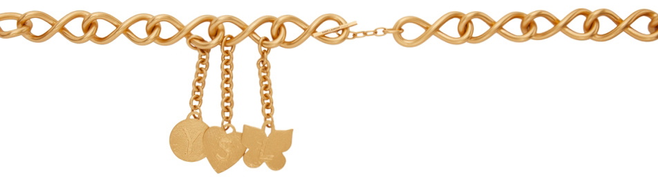 NWT • SAINT LAURENT • Chain Infinity Charm Belt • Gold • Size 85 • Luxury Saint Laurent Infinity Chain Charm Belt - Gold | Editorialist main image 2