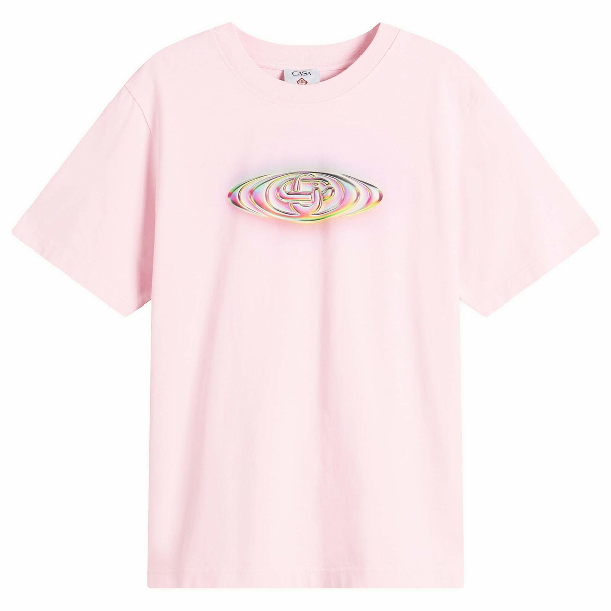 Casablanca Men's Glass Logo Classic T-Shirt in Pink