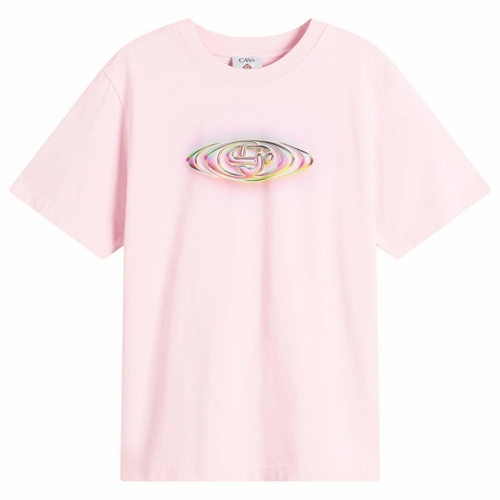 Photo: Casablanca Men's Glass Logo Classic T-Shirt in Pink