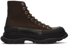 Alexander McQueen Khaki Tread Slick High Sneakers