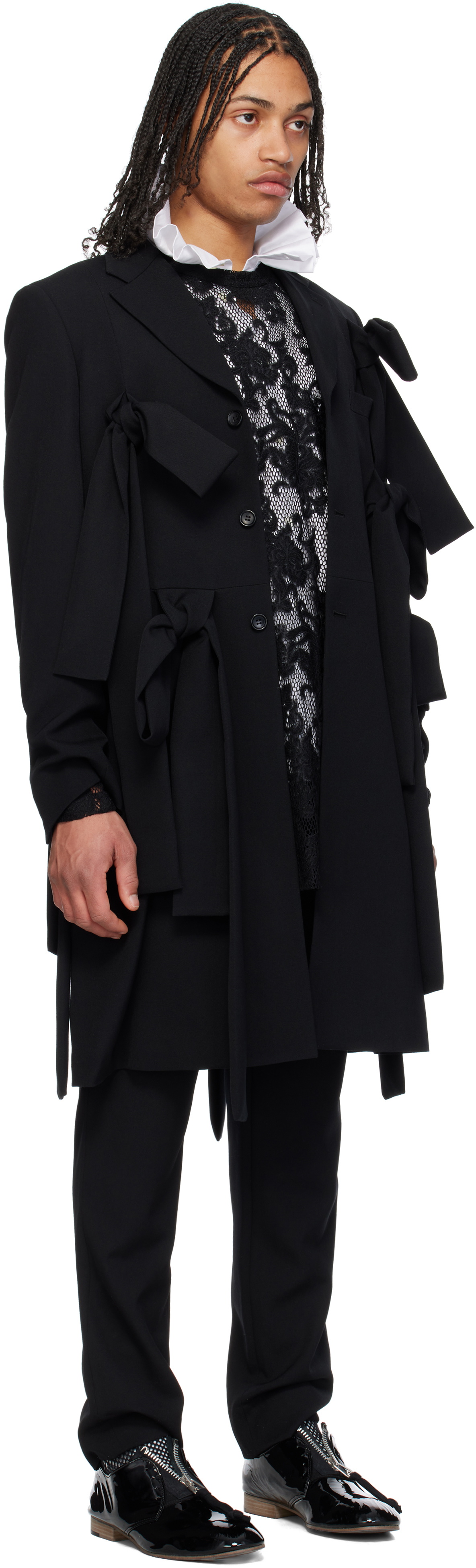 Comme des Garçons Homme Plus Black Wool Gabardine Coat