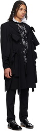 Comme des Garçons Homme Plus Black Wool Gabardine Coat