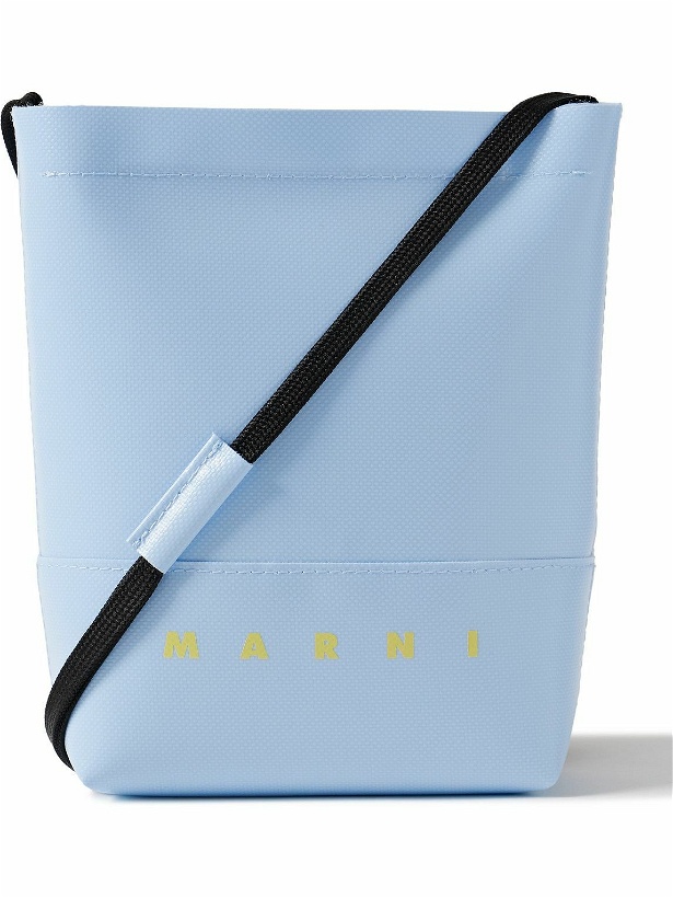 Photo: Marni - Logo-Print Textured-PVC Bucket Bag