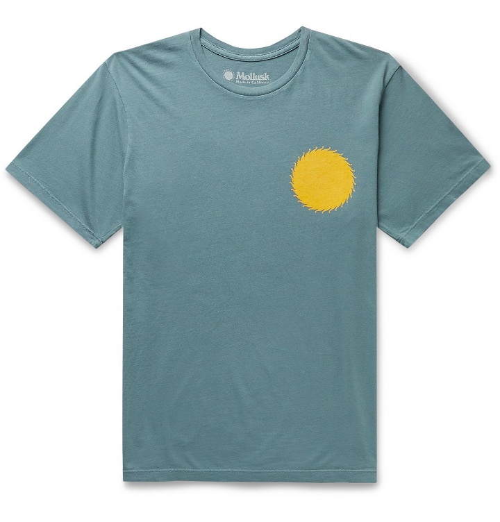 Photo: Mollusk - Sol Tide Printed Cotton-Jersey T-Shirt - Blue