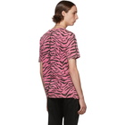 Saint Laurent Pink and Black Used-Look Zebra T-Shirt