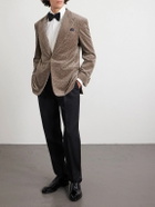 Dunhill - Slim-Fit Printed Cotton-Blend Velvet Tuxedo Jacket - Brown
