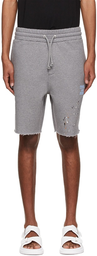 Photo: Frame Gray Logo Cotton Shorts