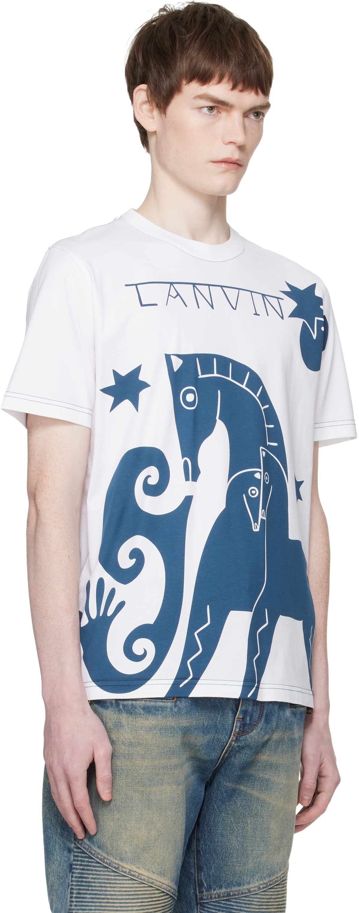 Lanvin White Lunar Year Print T-shirt