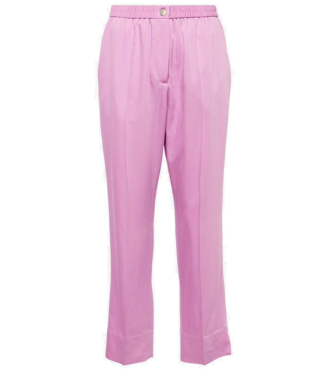 Hulin silk crêpe wide-leg pants in pink - Joseph